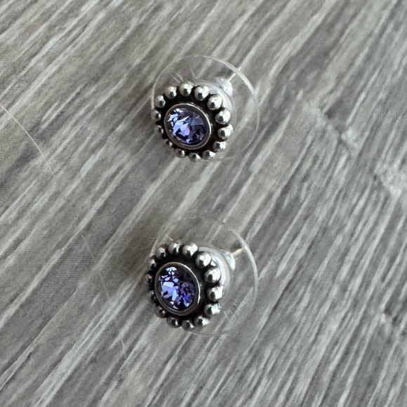 💜 BRIGHTON Twinkle June Birthstone - Alexandrite/ Tanzanite Mini Post Earrings - Picture 2 of 10